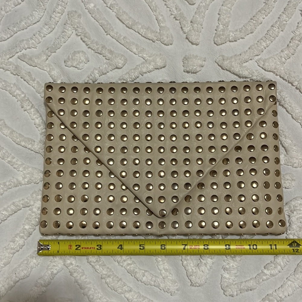Zara Cream Clutch with Metal Studs - Picture 8 of 11